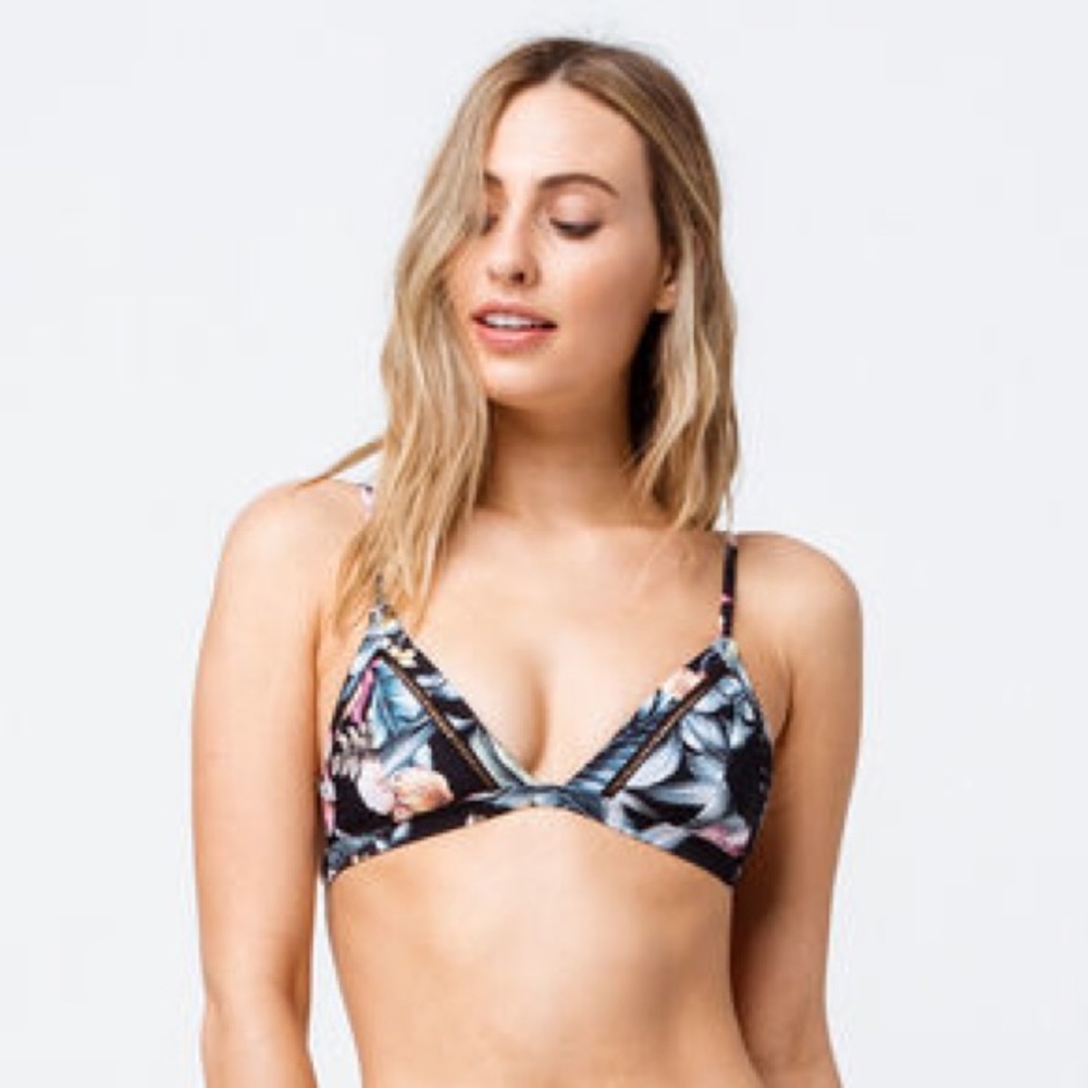 Rhythm made for Adventure Black Floral Bikini Top